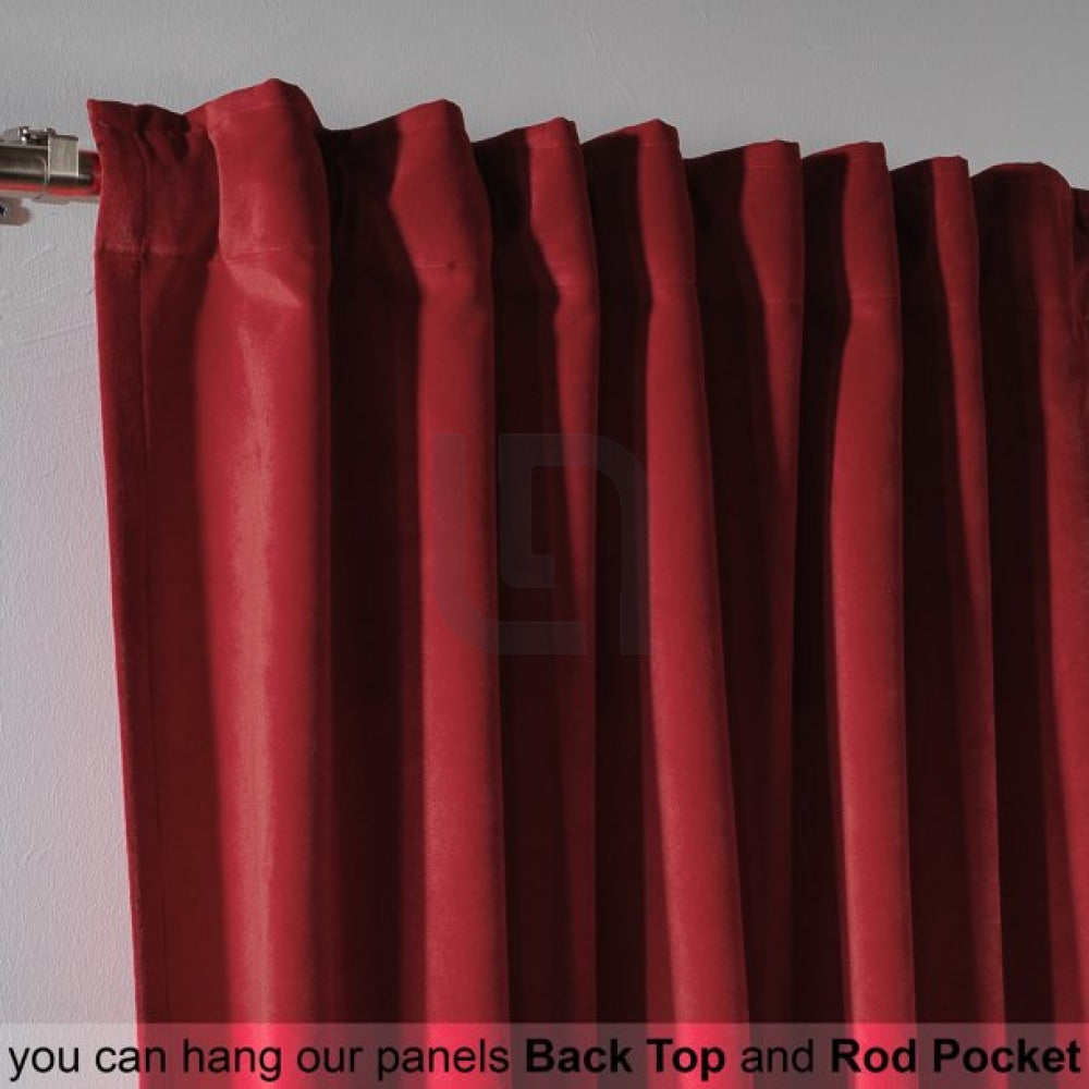 Velvet Curtains For Bedroom & Living Room - Scarlet