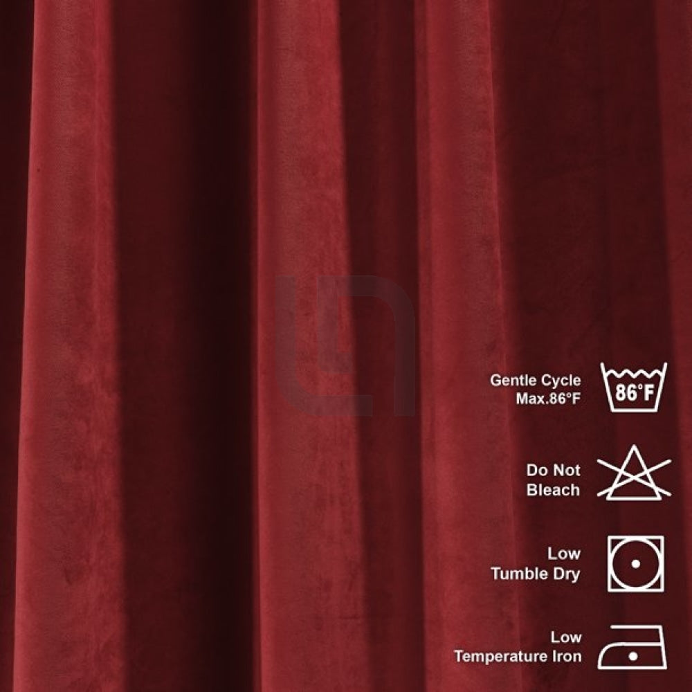 Velvet Curtains For Bedroom & Living Room - Scarlet