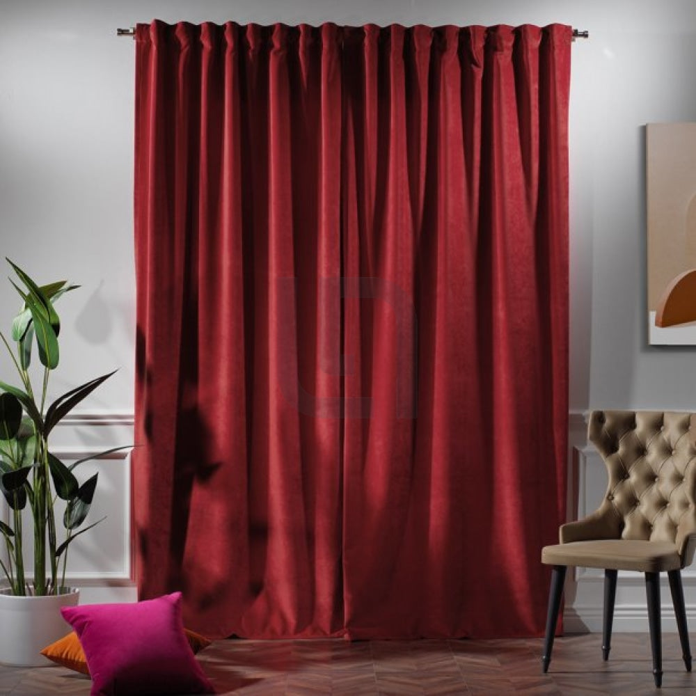 Velvet Curtains For Bedroom & Living Room - Scarlet