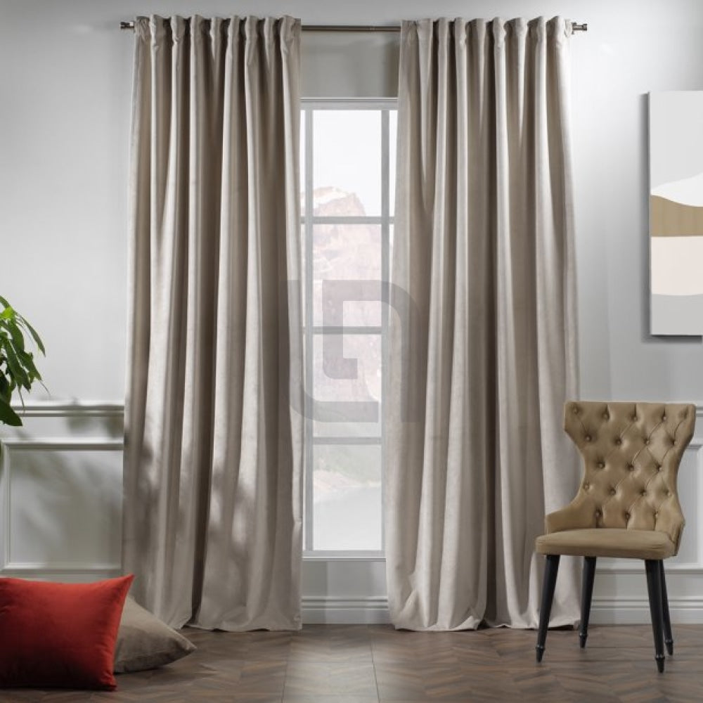Velvet Curtains For Bedroom & Living Room - Seashell