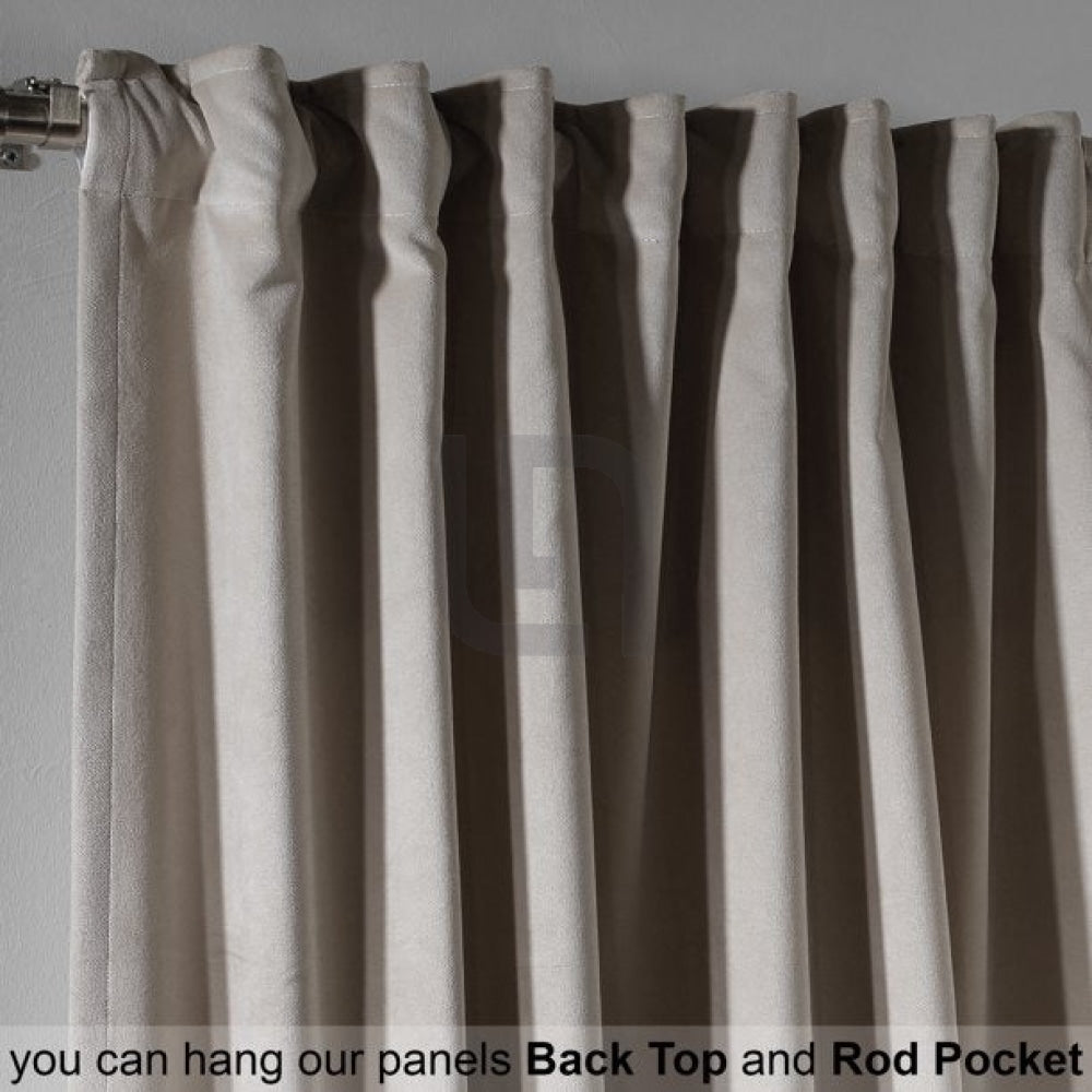 Velvet Curtains For Bedroom & Living Room - Seashell