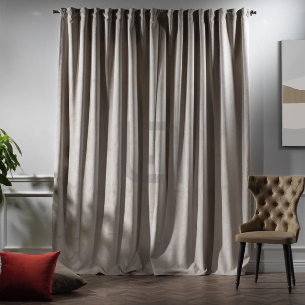 Velvet Curtains For Bedroom & Living Room - Seashell