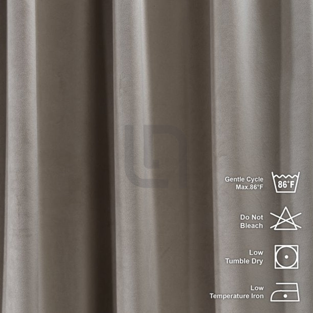 Velvet Curtains For Bedroom & Living Room - Seashell