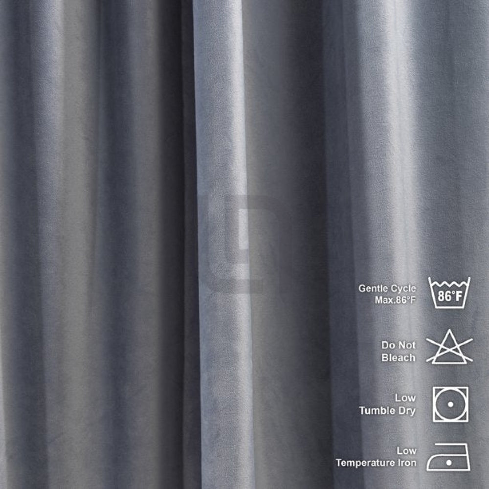 Velvet Curtains For Bedroom & Living Room - Silver