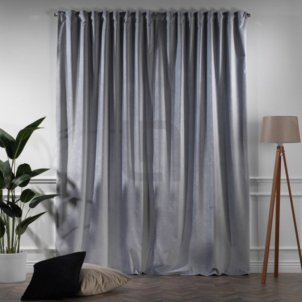 Velvet Curtains For Bedroom & Living Room - Silver