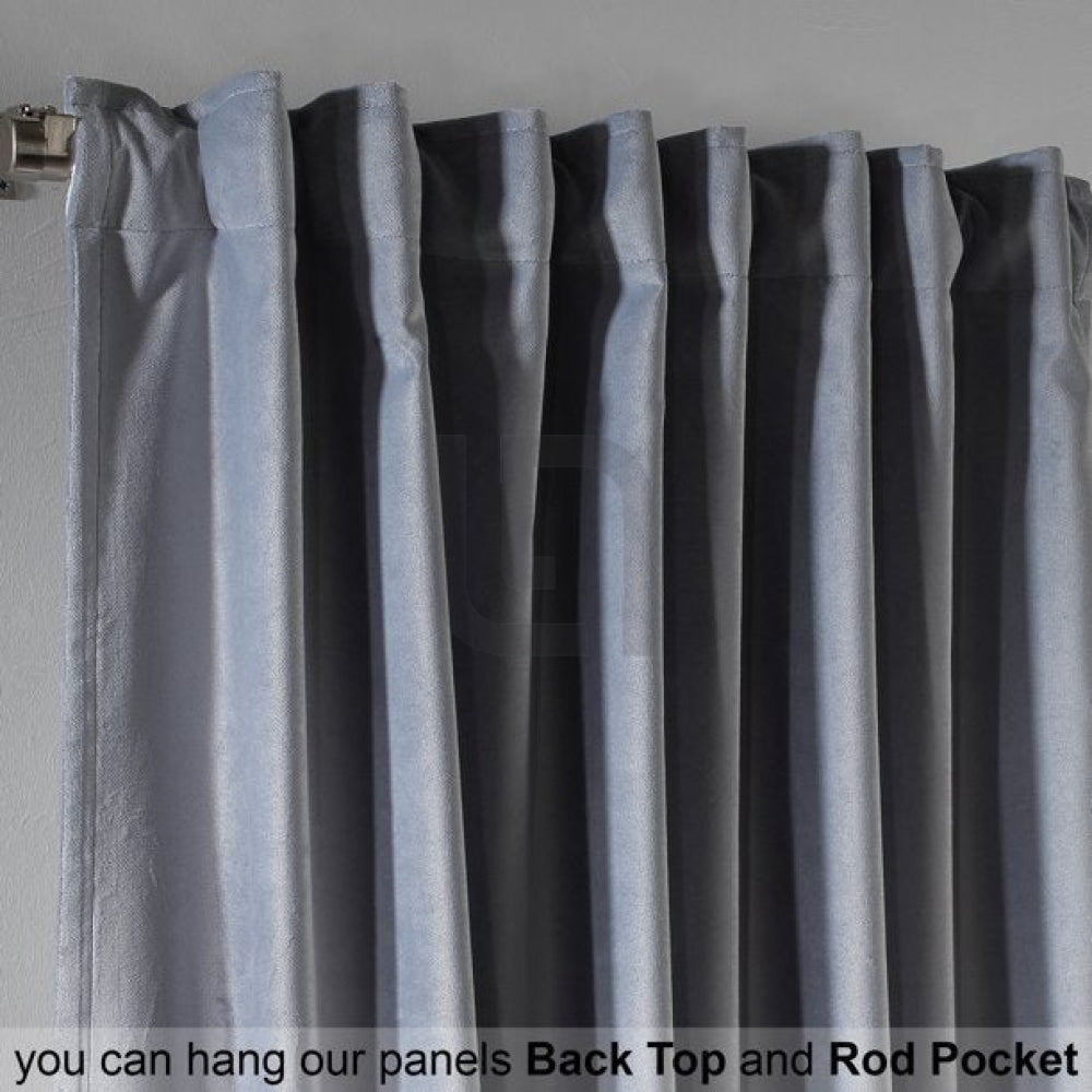 Velvet Curtains For Bedroom & Living Room - Silver
