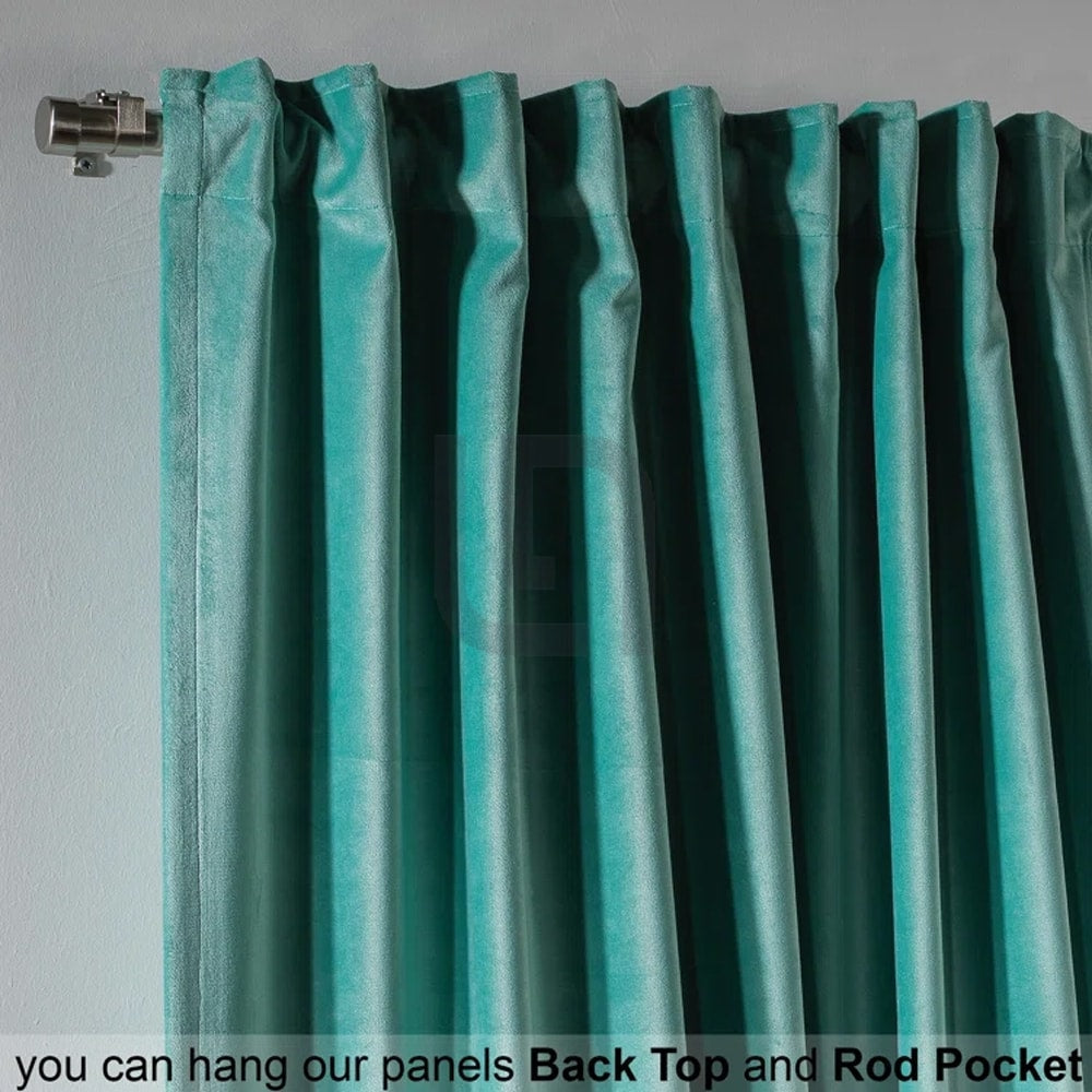 Velvet Curtains For Bedroom & Living Room - Teal