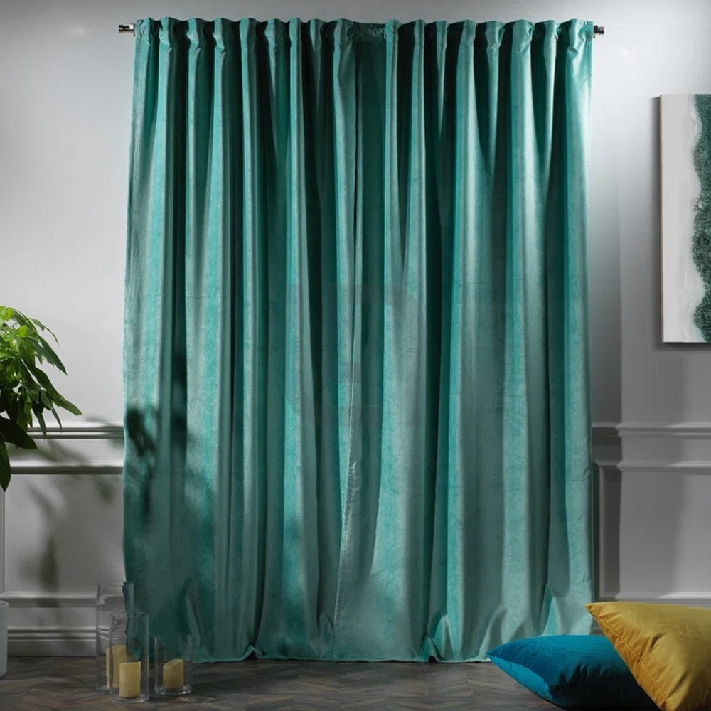Velvet Curtains For Bedroom & Living Room - Teal