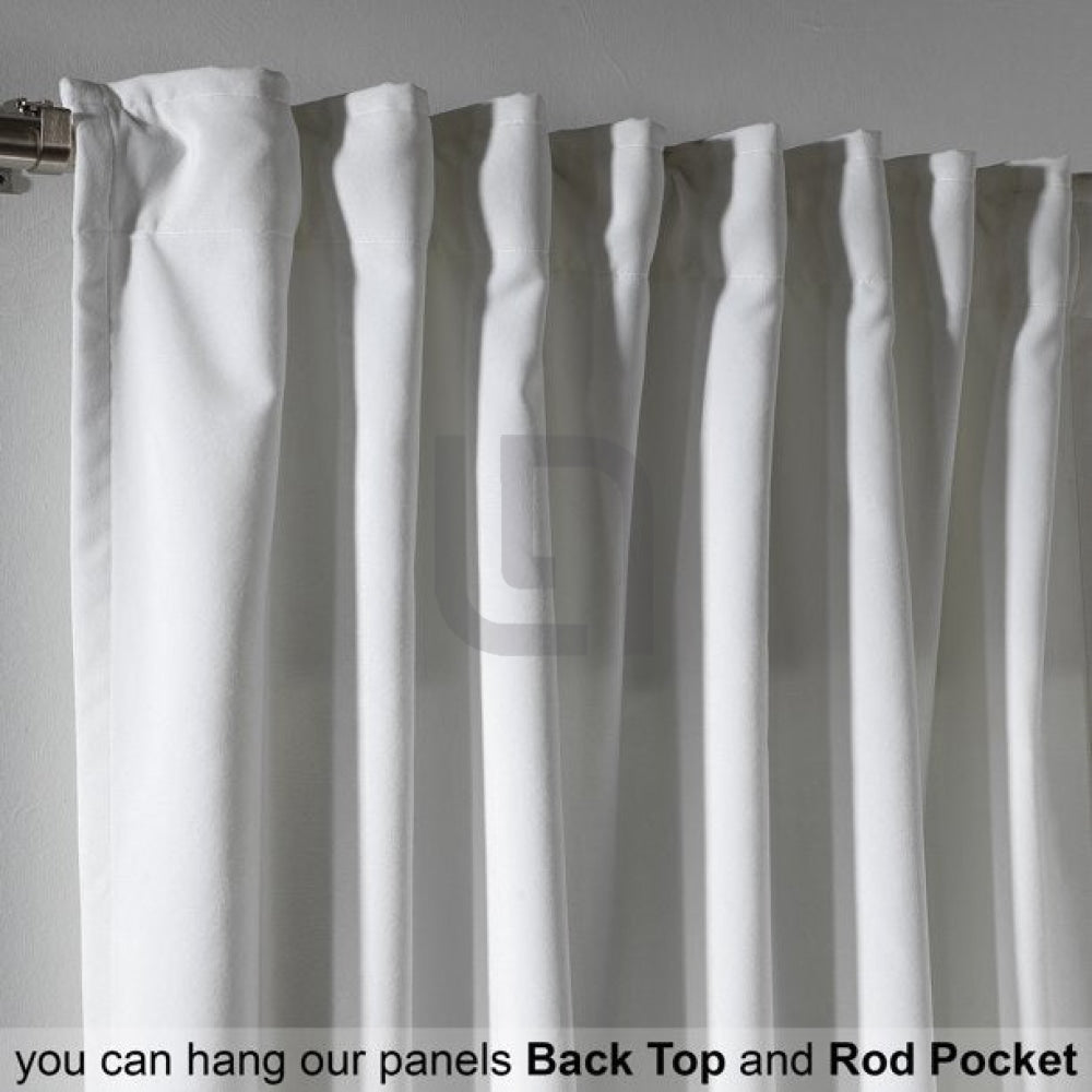 Velvet Curtains For Bedroom & Living Room - White