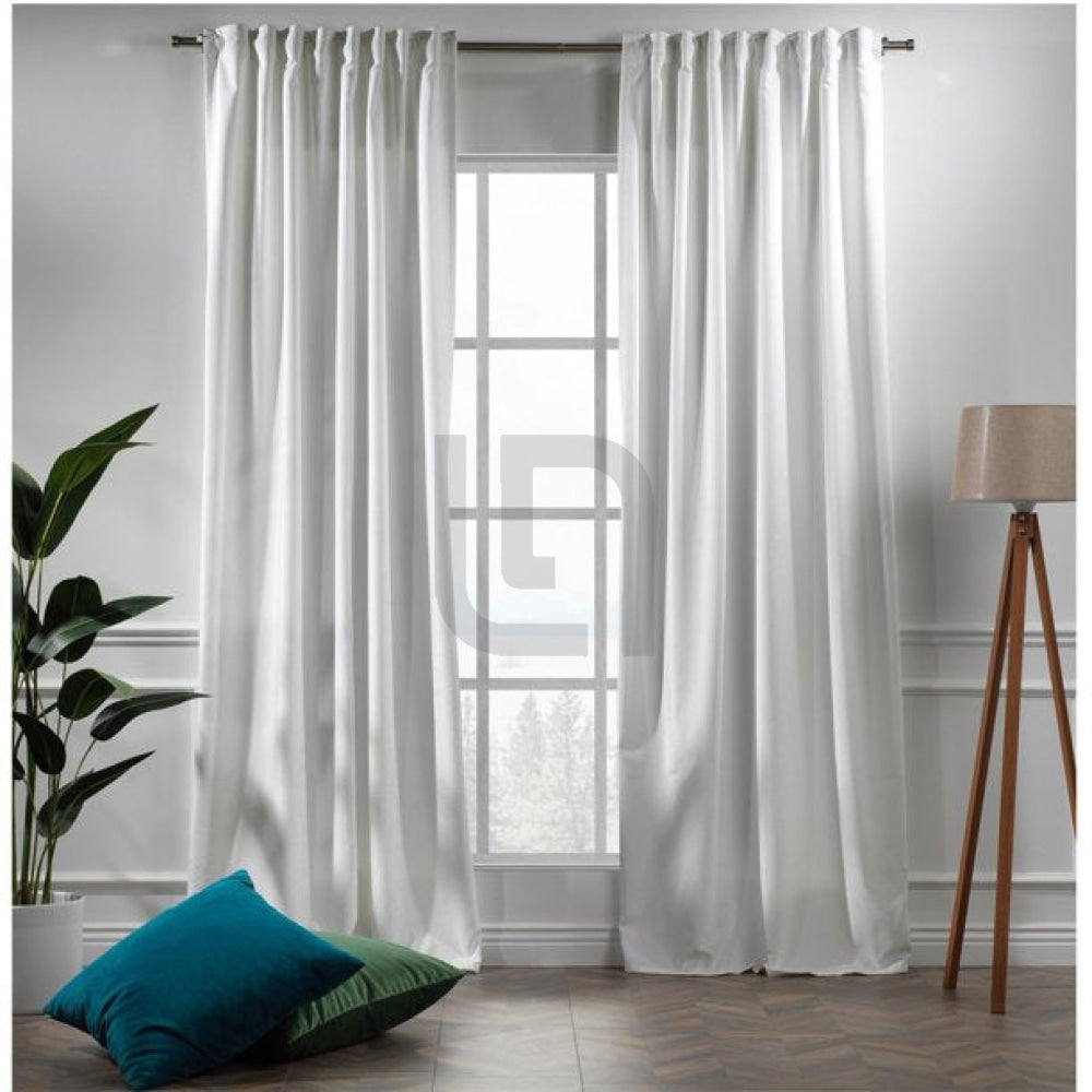 Velvet Curtains For Bedroom & Living Room - White