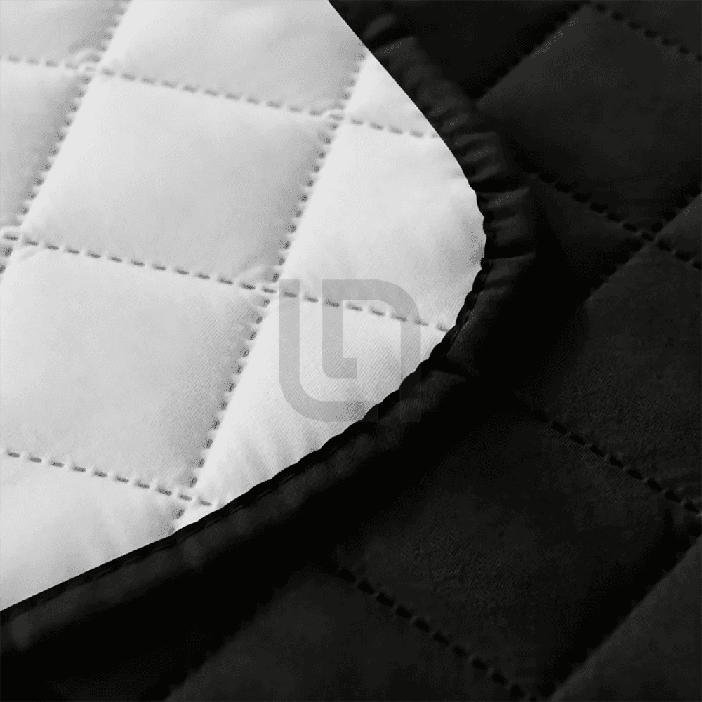 Quilted Non-Slip Box Sofa Cover - Black