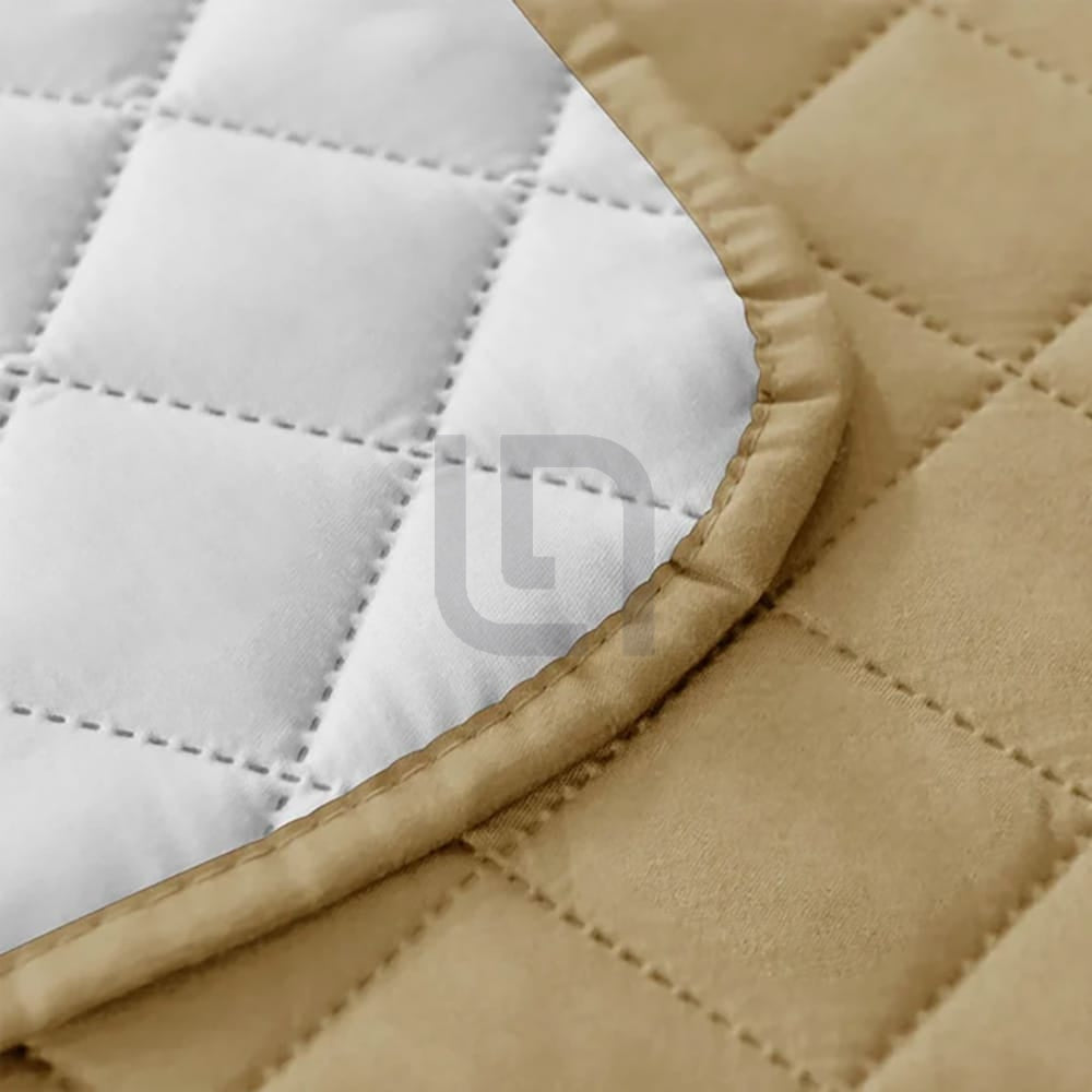 Quilted Non-Slip Box Sofa Cover - Khaki
