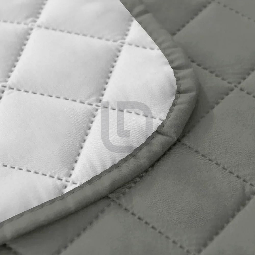 Quilted Non-Slip Box Sofa Cover - Light Grey