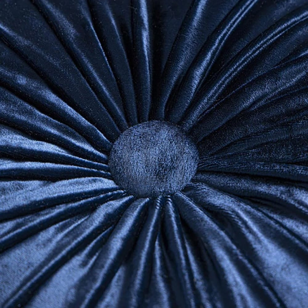 Round Pumpkin Velvet Sofa Cushion - Blue