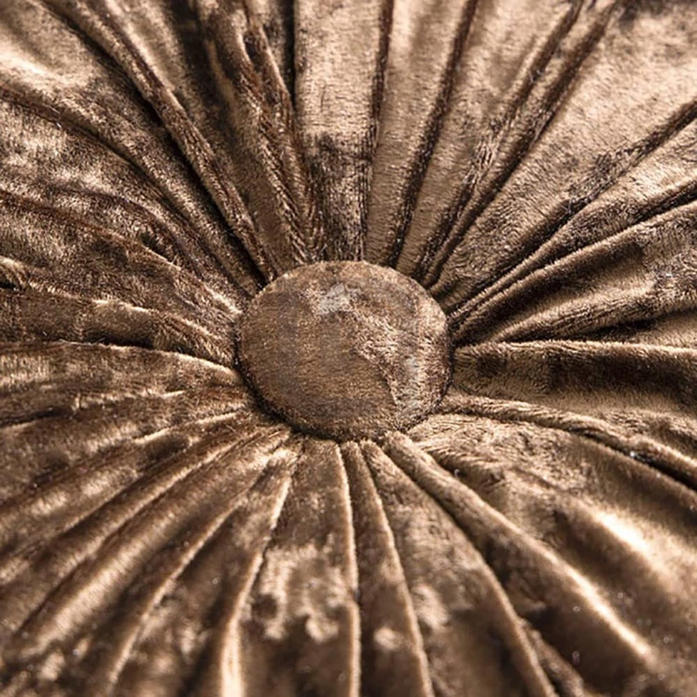 Round Pumpkin Velvet Sofa Cushion - Coffee