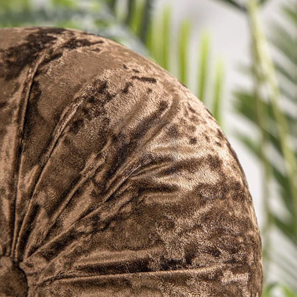 Round Pumpkin Velvet Sofa Cushion - Coffee