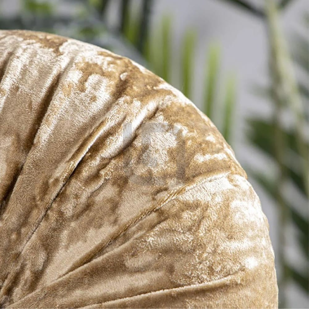 Round Pumpkin Velvet Sofa Cushion - Golden