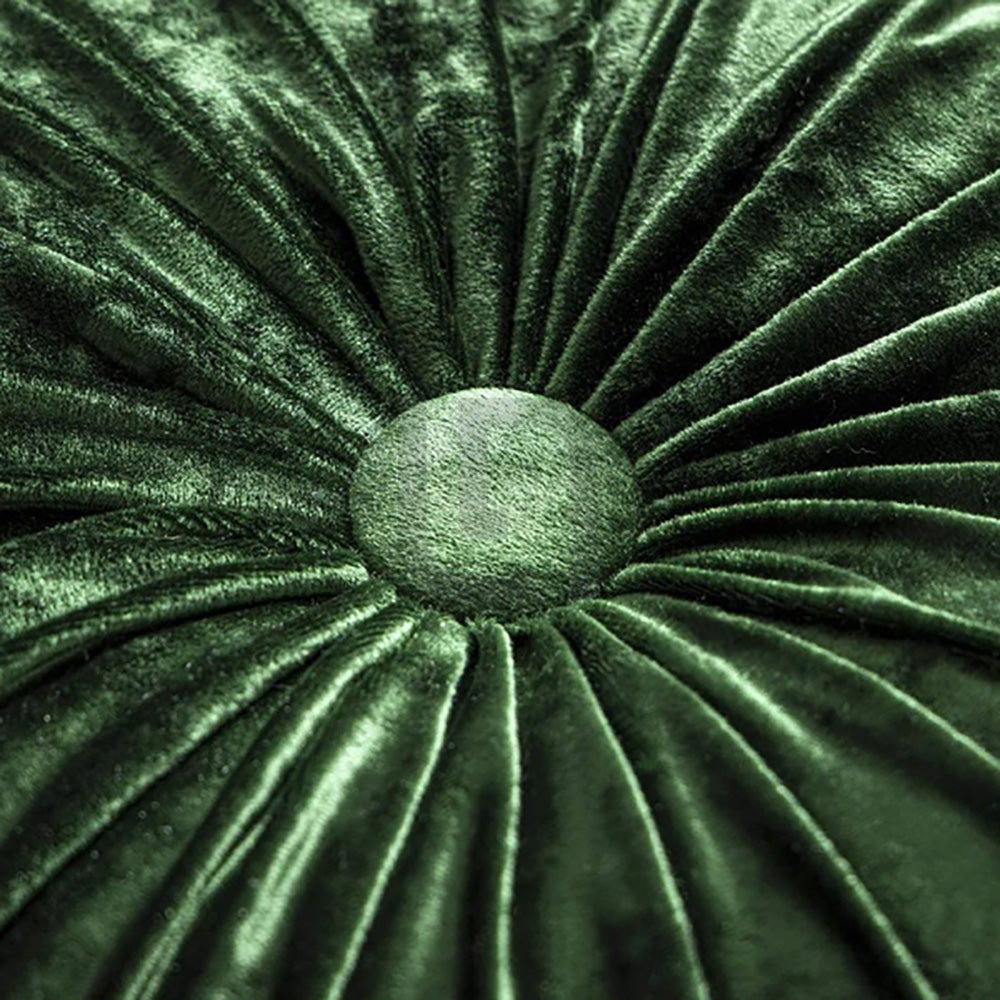 Round Pumpkin Velvet Sofa Cushion - Green