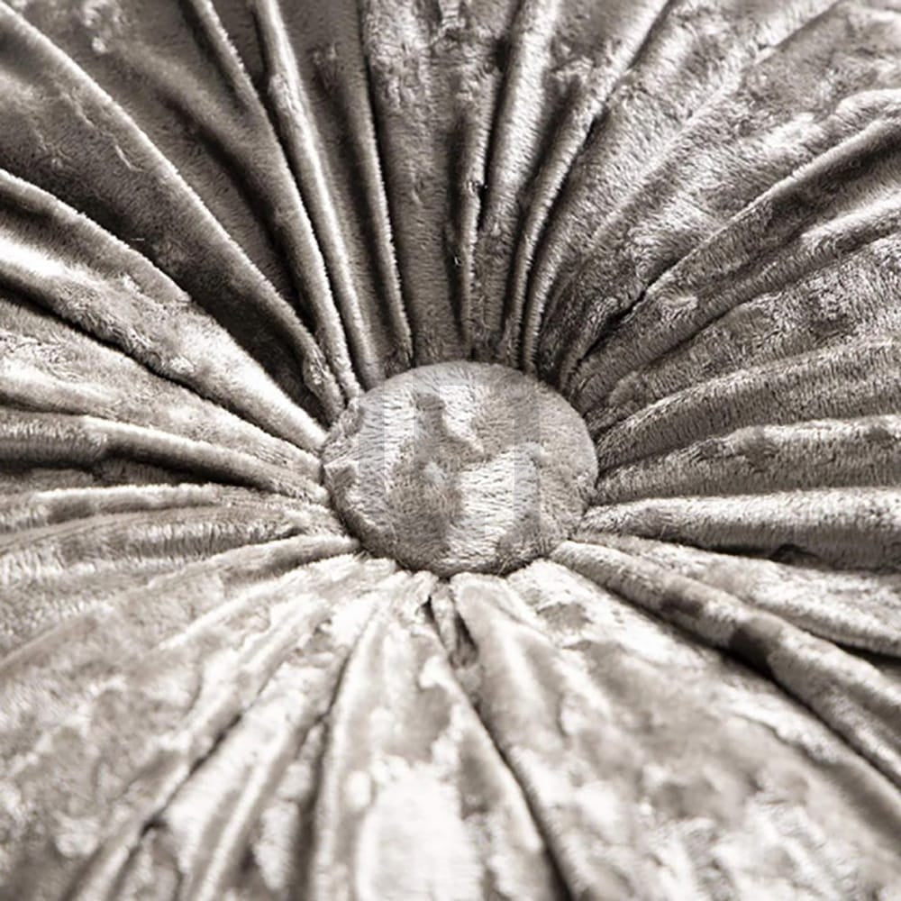 Round Pumpkin Velvet Sofa Cushion - Grey