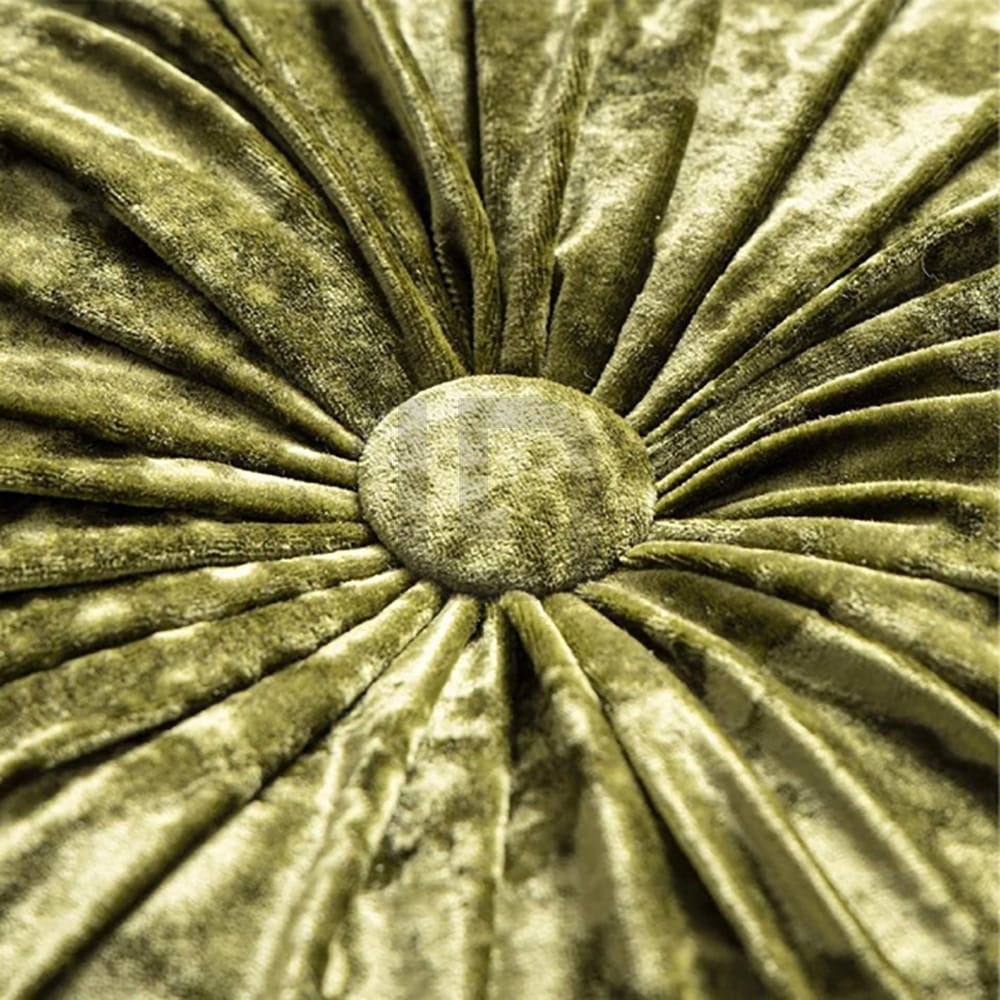 Round Pumpkin Velvet Sofa Cushion - Olive Green