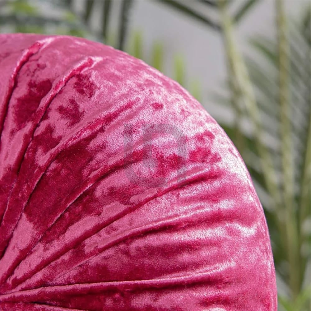 Round Pumpkin Velvet Sofa Cushion - Pink