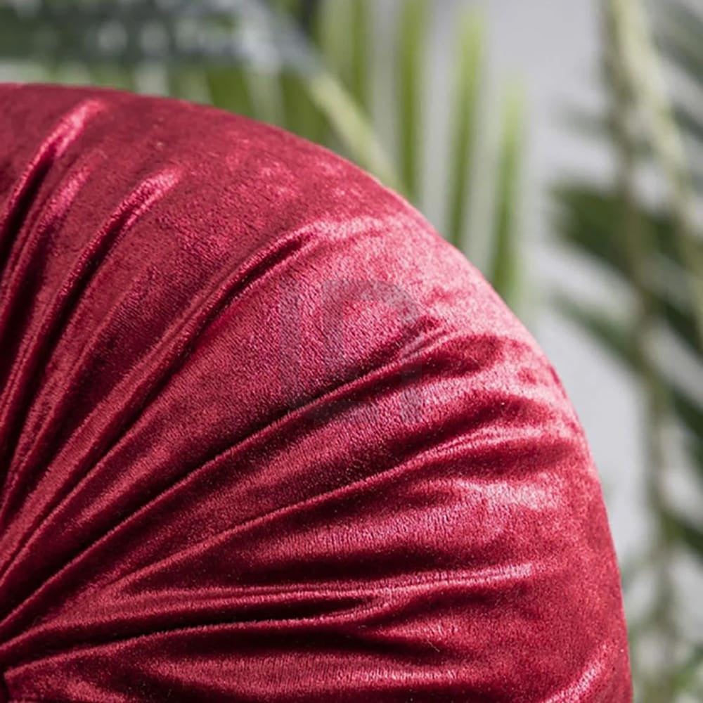 Round Pumpkin Velvet Sofa Cushion - Red