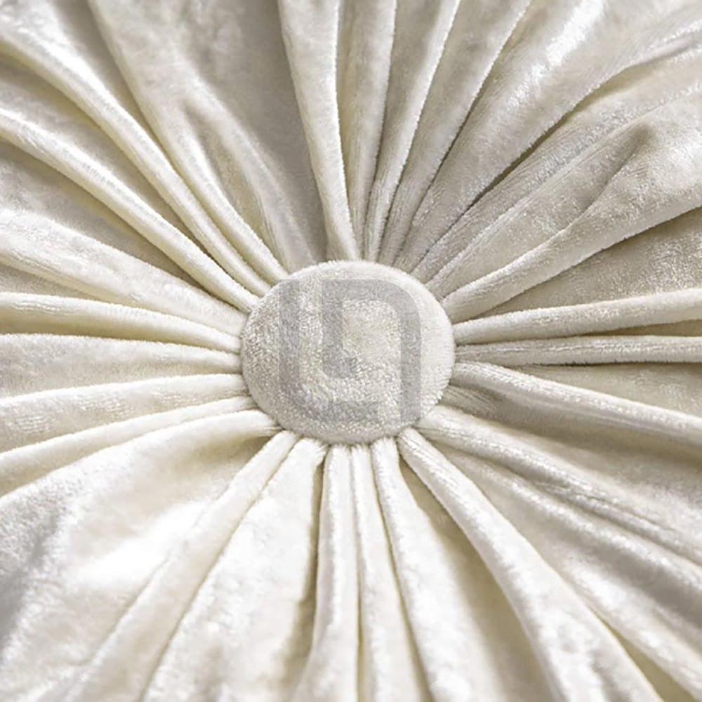 Round Pumpkin Velvet Sofa Cushion - White