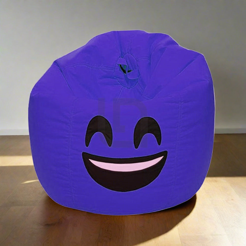 Smiley Face Bean Bag - Blue
