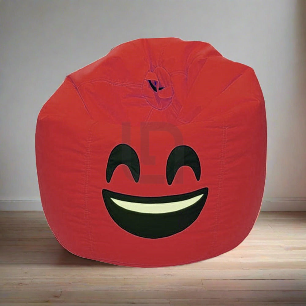Smiley Face Bean Bag - Red
