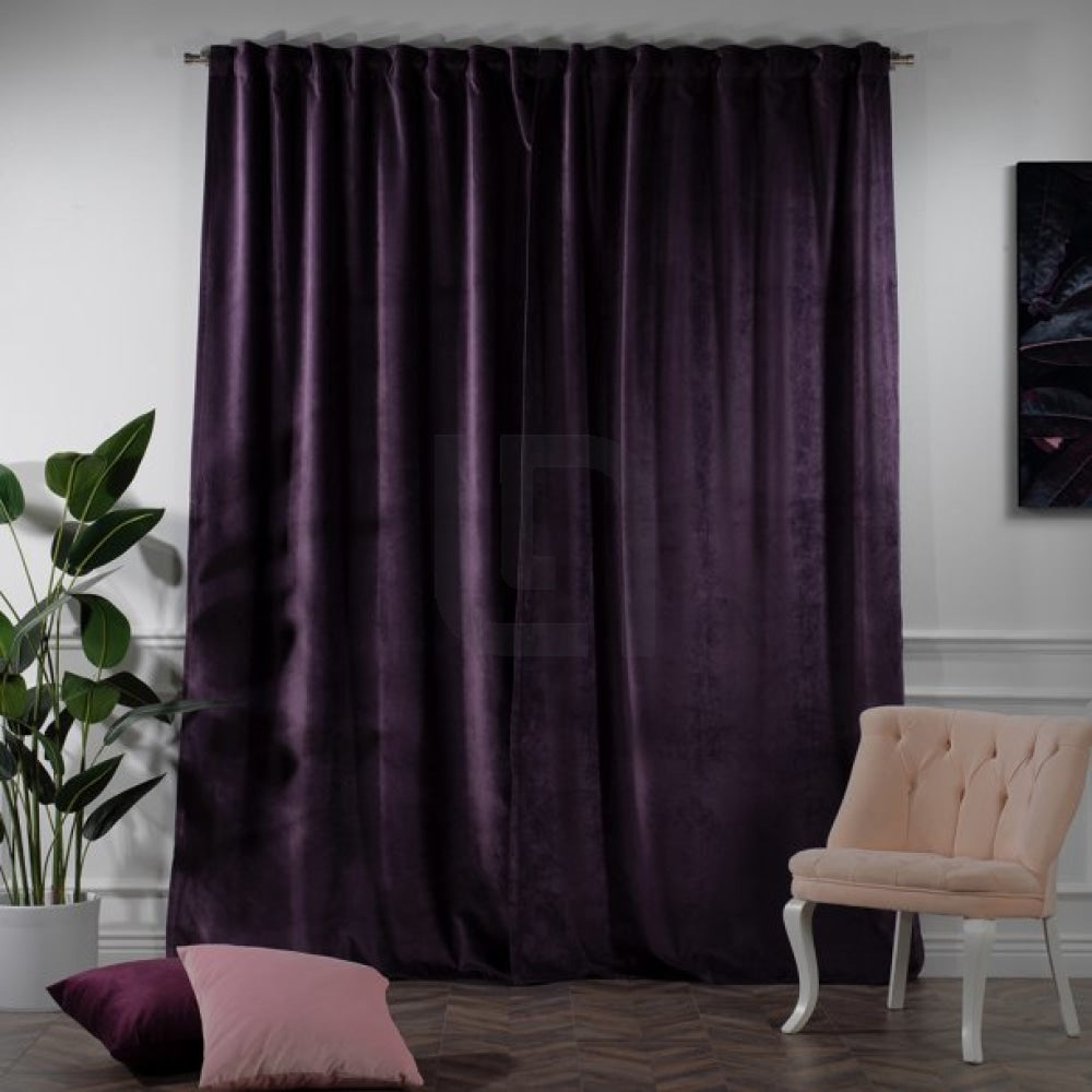 Velvet Curtains For Bedroom & Living Room - Magenta