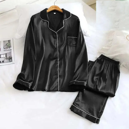 Chic Sleepwear Set with Silk Fabric