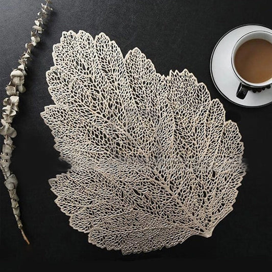  Coaster Table Mat Set Non-Slip PVC Leaf Placemats