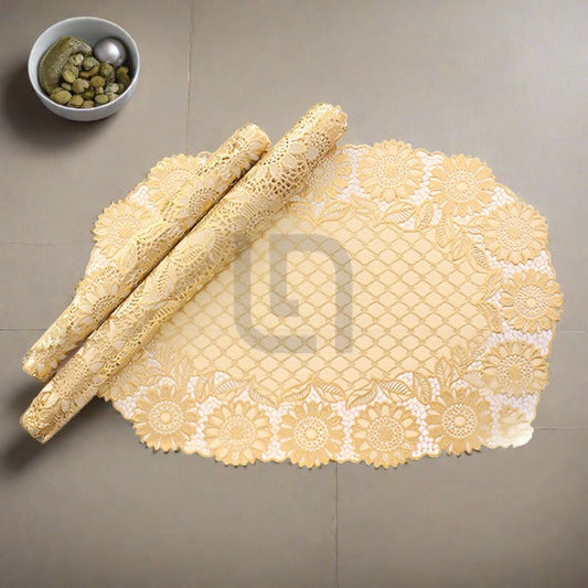  Coaster Table Mat Set Placemats Coaster Oval Golden