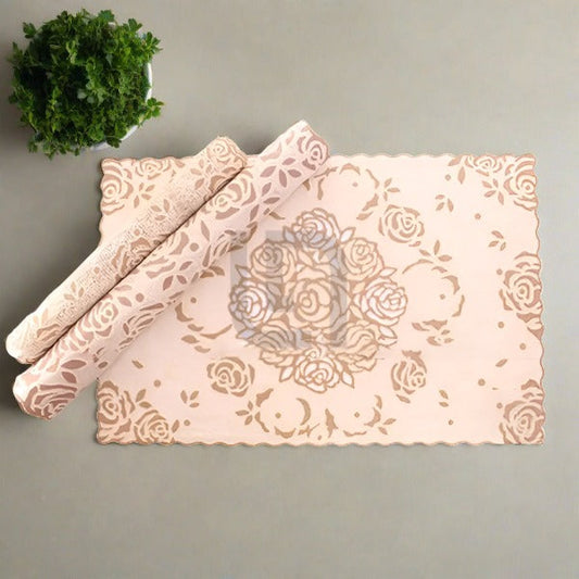  Coaster Table Mat Set Placemats Dressing Table Beige Flowers