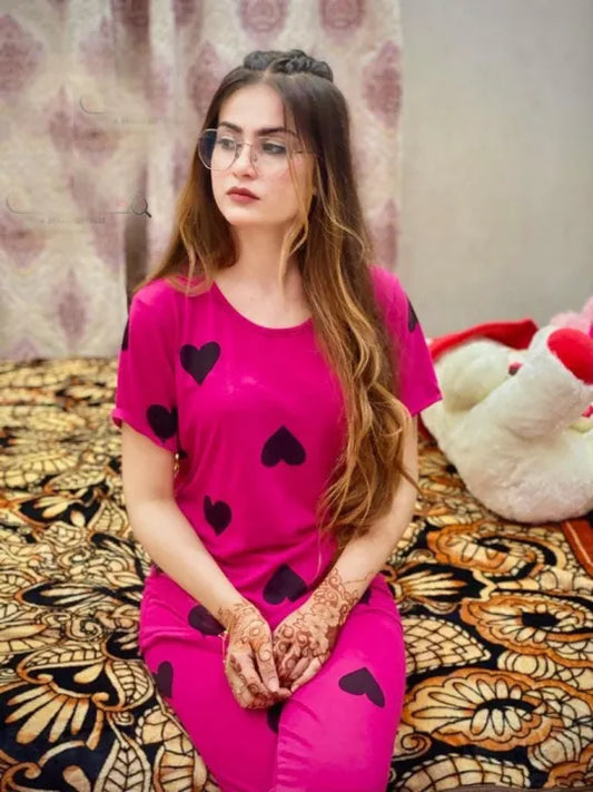 Casual Night Dress Printed Set