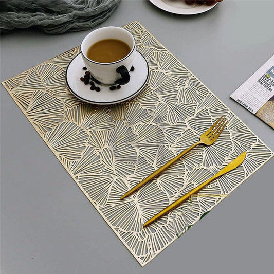  Coaster Mat Set Placemats Square Golden