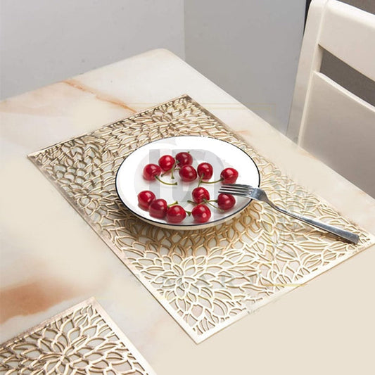  Coaster Mat Set Placemats Square Golden Petal