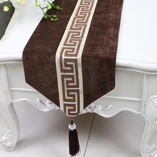 Versace Velvet Table Runner Set – Brown