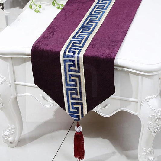Versace Velvet Table Runner Set – Magenta