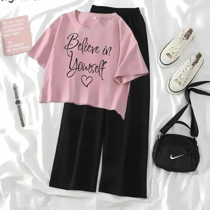 Relaxed Pyjama & T-Shirt Set 2-Piece Set