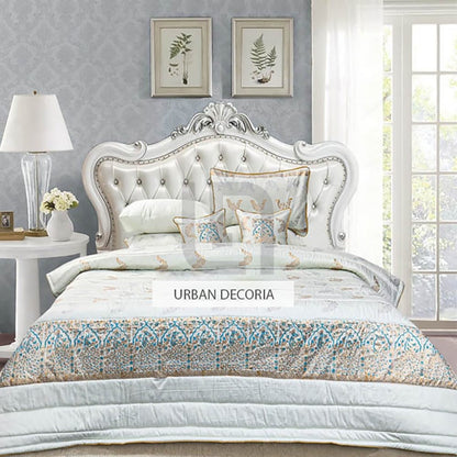  Comforter Set Cotton Sateen Block Printed – Symphony White