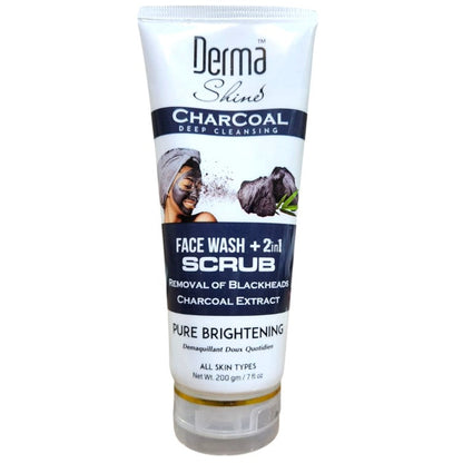 Derma Shine Charcoal Face Wash + Scrub (2 IN 1)