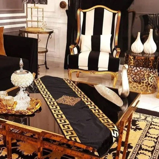 Versace Velvet Table Runner – Black