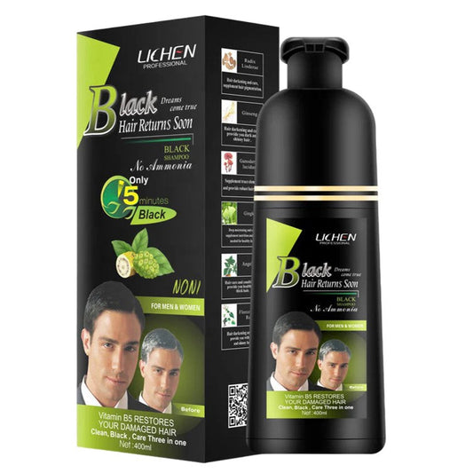 Lichen Hair Color Black Shampoo 400ml (Large)