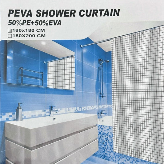 PEVA Waterproof Bathroom Shower Curtain –  Plain Blocks