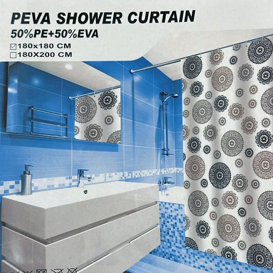 PEVA Waterproof Bathroom Shower Curtain –  Round Texture
