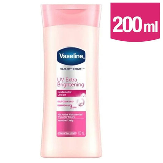 Vaseline UV Extra Brightening GlutaGlow Lotion 200ml (Imported)