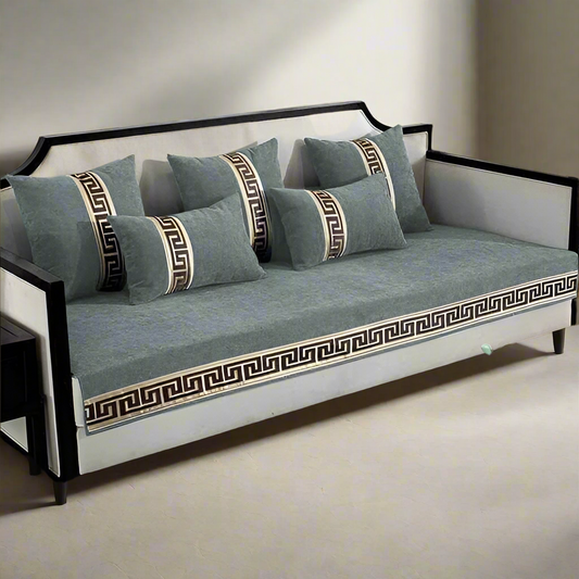  Versace Sofa Cover - Anti Slip - Grey