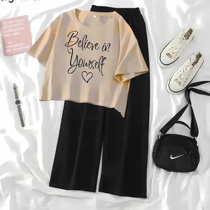 Relaxed Pyjama & T-Shirt Set 2-Piece Set