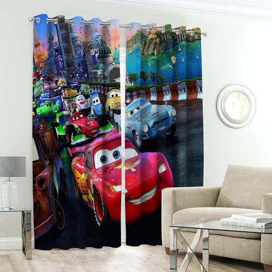 Cars Character Kids Room Curtains - 1 Curtain ( Not included 2 Curtains )